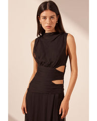2024ss sexy turtleneck length to the floor dress