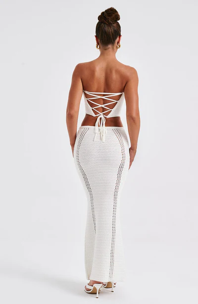 2024ss sexy knit lace-up two-piece dress