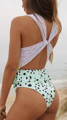 Animal Print Hoop Cutout Swimsuit
