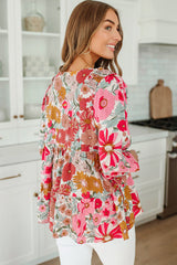 Day By Day Floral Print Long Sleeve Top