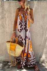 Perfectly You Print Backless Maxi Dress