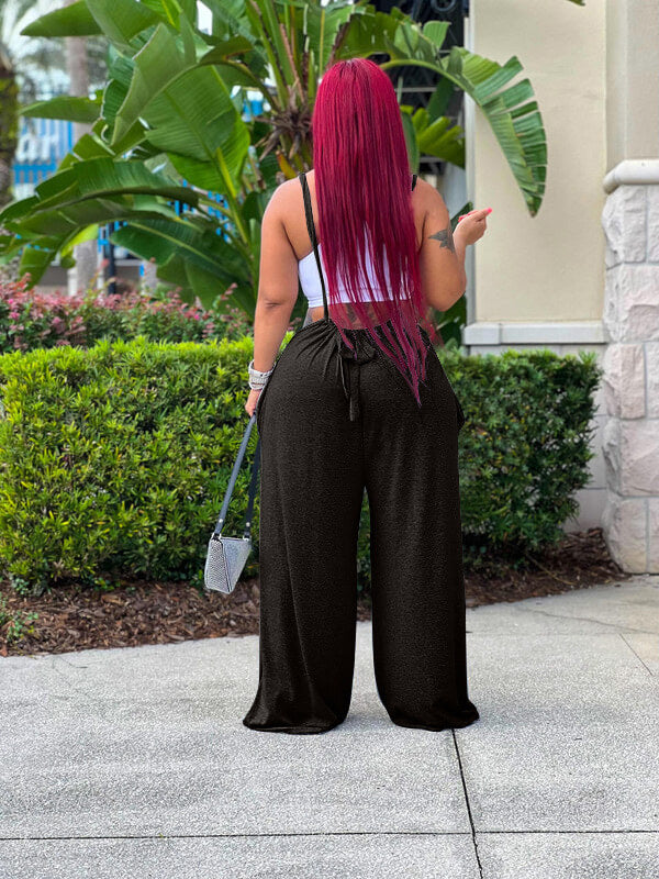 Indiebeautie Solid Wide-Leg Overalls