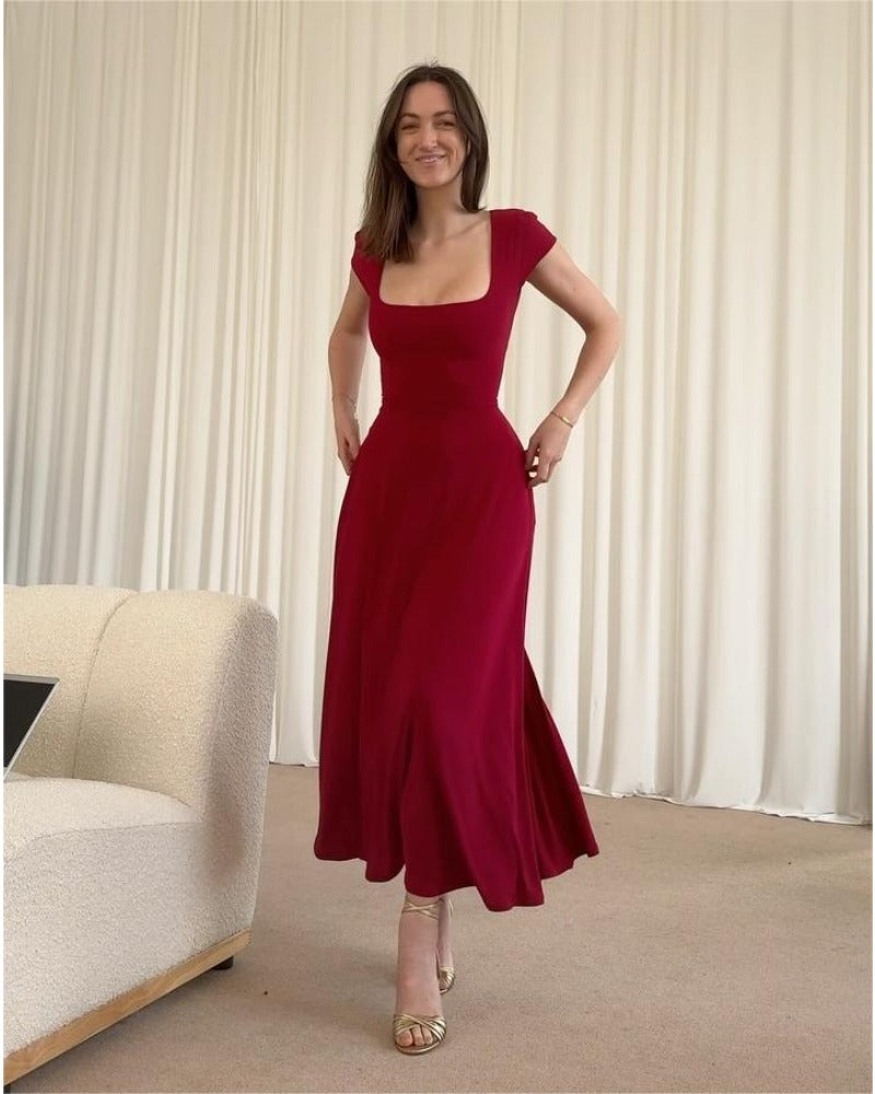 2024ss rotes sexy lässiges Ausgehkleid 