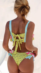 Color Block Bowtie Tank Bikini Sets