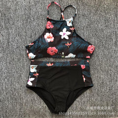 Tank-Bikini-Set mit mysteriösem Blumendruck 