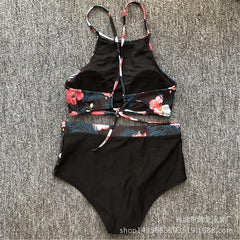 Tank-Bikini-Set mit mysteriösem Blumendruck 