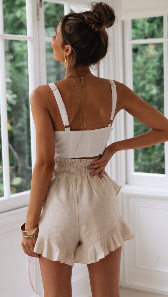 White Studded Bowtie Crop Top
