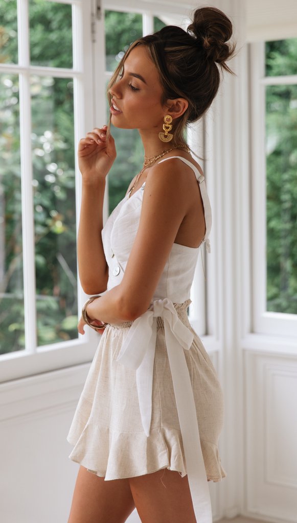 White Studded Bowtie Crop Top