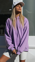 Purple Oversized Hoodie Sweatshirt