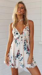 Retro Floral Flare Mini Dress