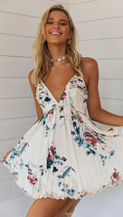 Retro Floral Flare Mini Dress