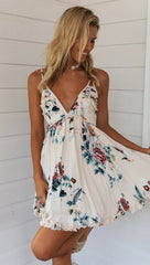 Retro Floral Flare Mini Dress