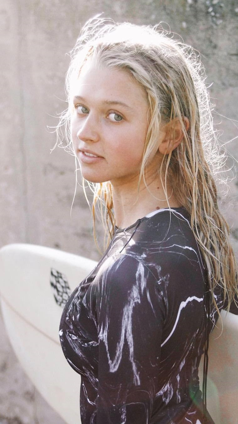 Black Fluid Print Long Sleeve Surf Swimsuit