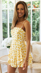 Gelber Strampler mit Sonnenblumen-Camisole