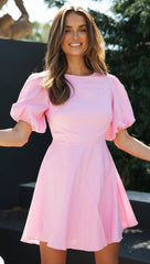 Peach Pink Backless Dress