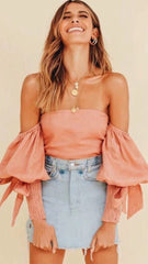 Orange Off the Shoulder Top