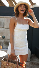 White Backless Slip Mini Dress