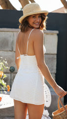 White Backless Slip Mini Dress
