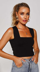 Black Knit Tank Top