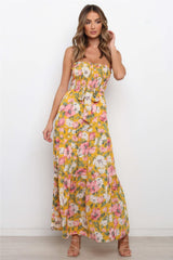 Yellow Floral Slip Maxi Dress