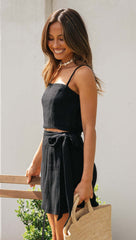 Schwarzes Camisole-Top und Rock-Sets