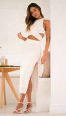 White Textured Crop Tank