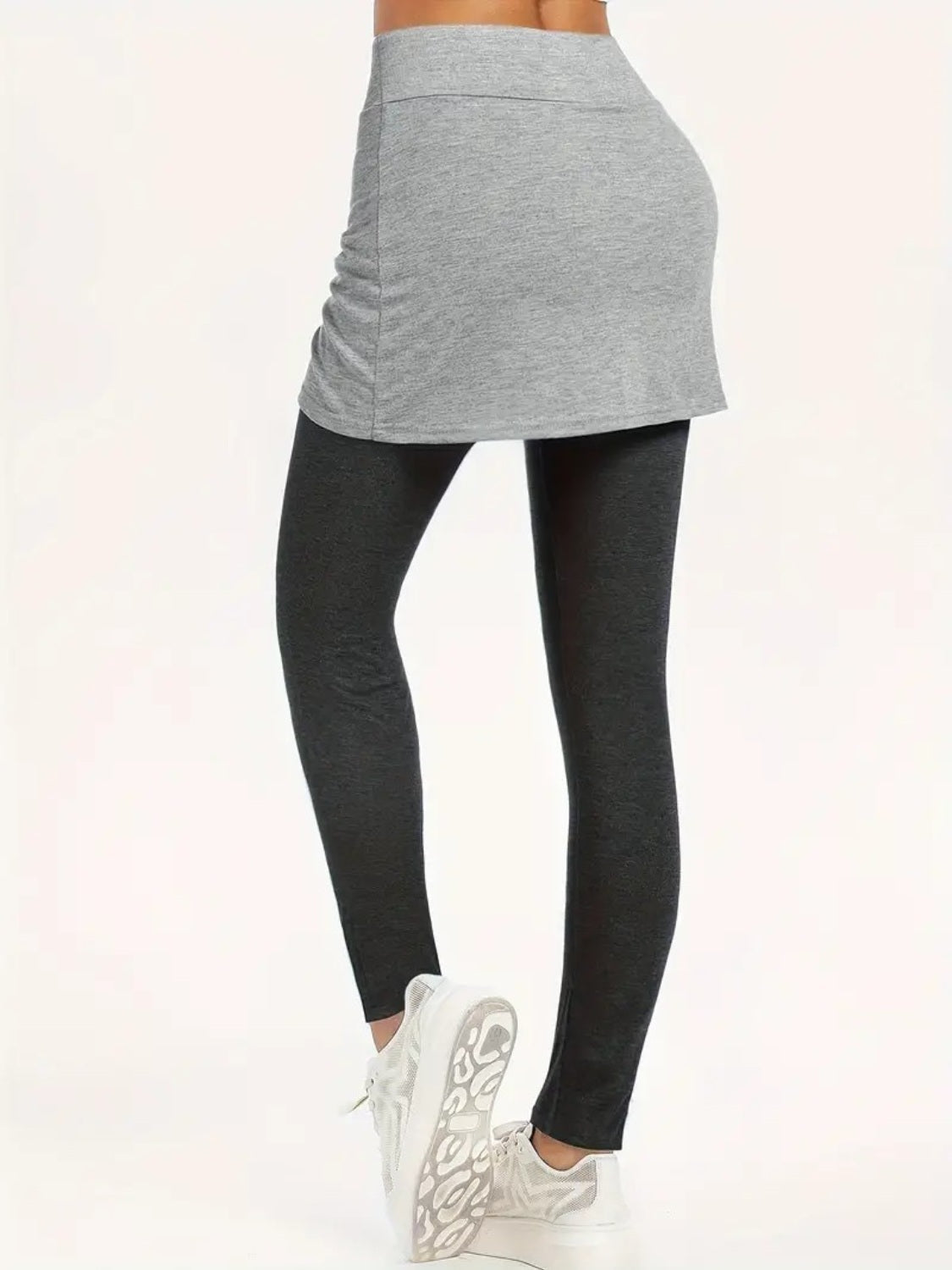 Zweiteilige Active-Leggings mit Kordelzug und gerüschtem Rock