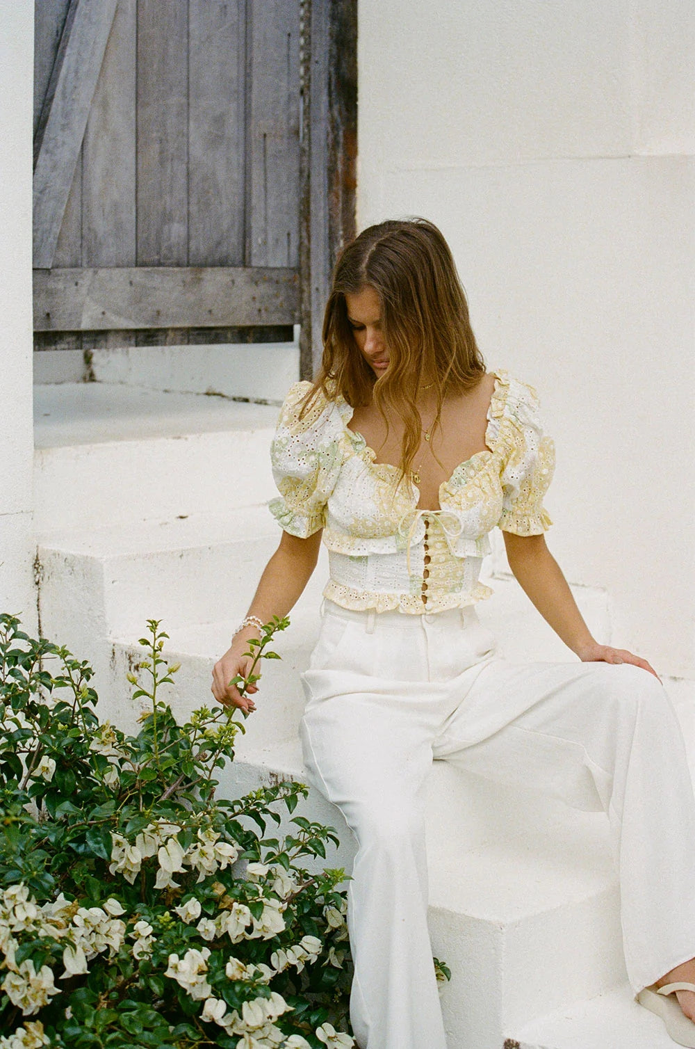 Yellow Floral Crop Top