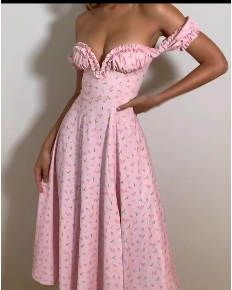 Printed sleeves casual holiday dress