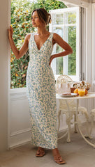La Rosette Maxi Dress (Blue)