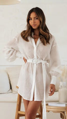 White Button Down Shirt Tunic