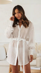 White Button Down Shirt Tunic