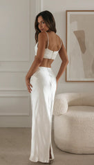 White Satin Maxi Skirts