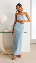 Light Blue Crop Denim Top