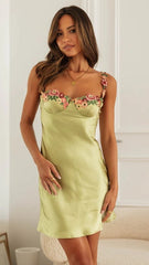 Lime Slip Mini Dress