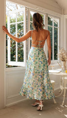 Green Floral Midi Dress