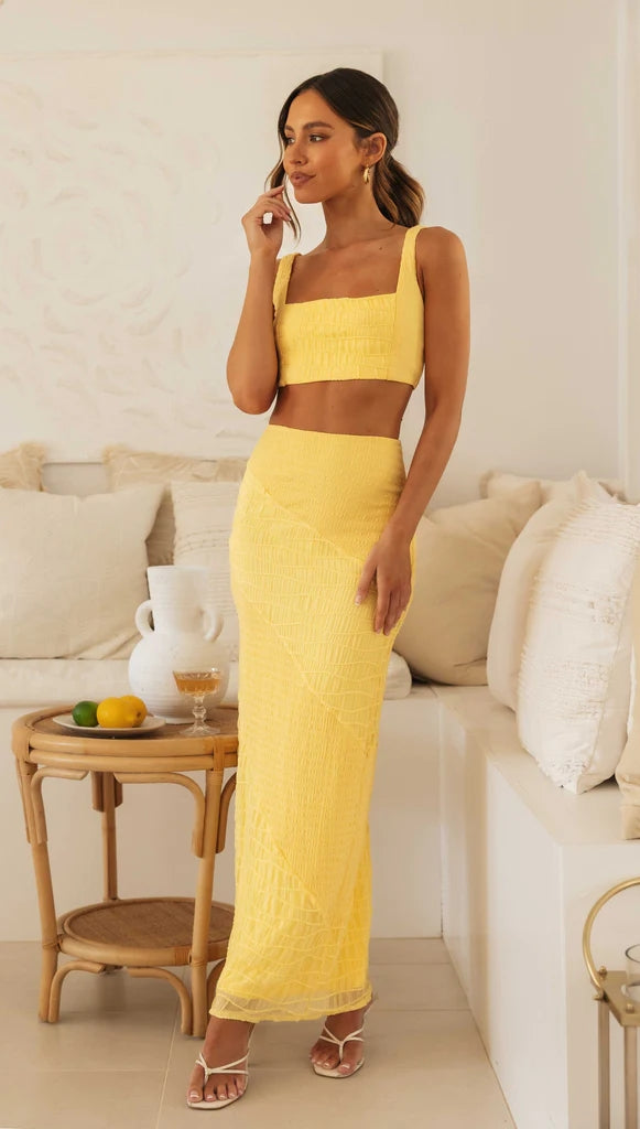 Yellow Tank Crop Top
