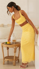 Yellow Tank Crop Top