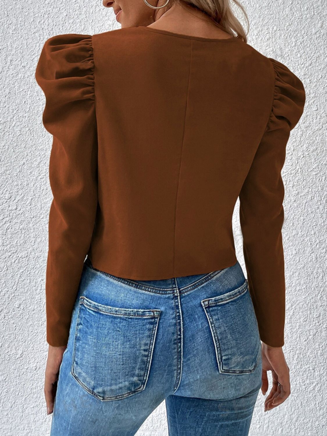 Jacke mit Reißverschluss und Puffärmeln