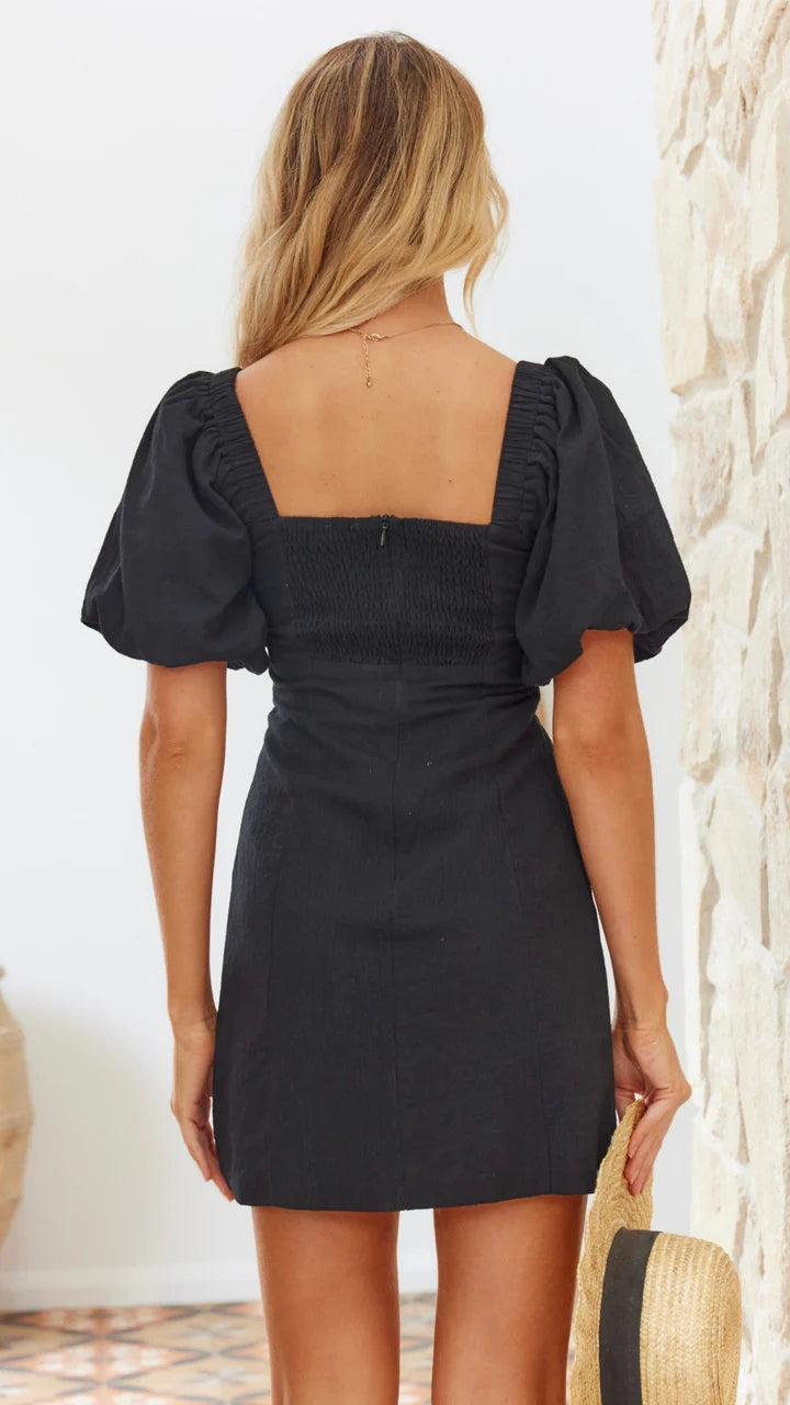 Black Off Shoulder Mini Dress