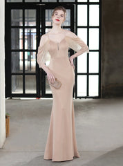 SLIM FISHTAIL LONG SLING DRESS