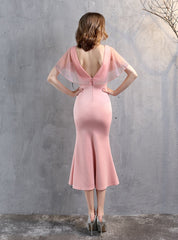 SHEATH V-NECK BAT SLEEVE PARTY DRESS