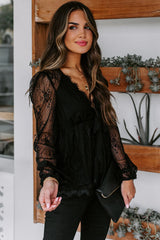 Crazy About You Lace Long Sleeve Top - 2 Colors