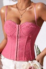 Hold Me Near Lace Backless Bustier Corset Crop Top - 3 Colors