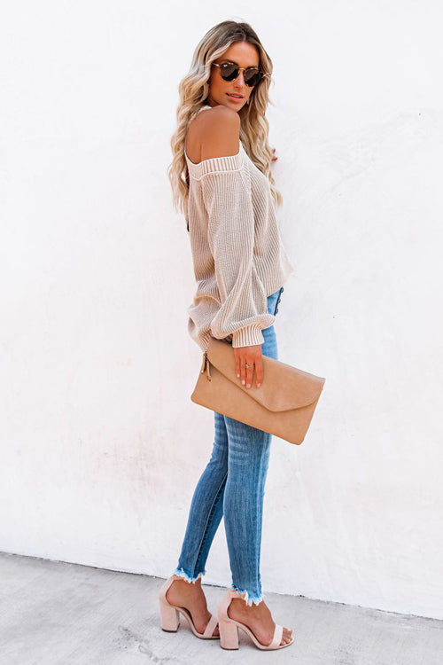 Sweetest Treat Cold Shoulder Knit Sweater - 3 Colors