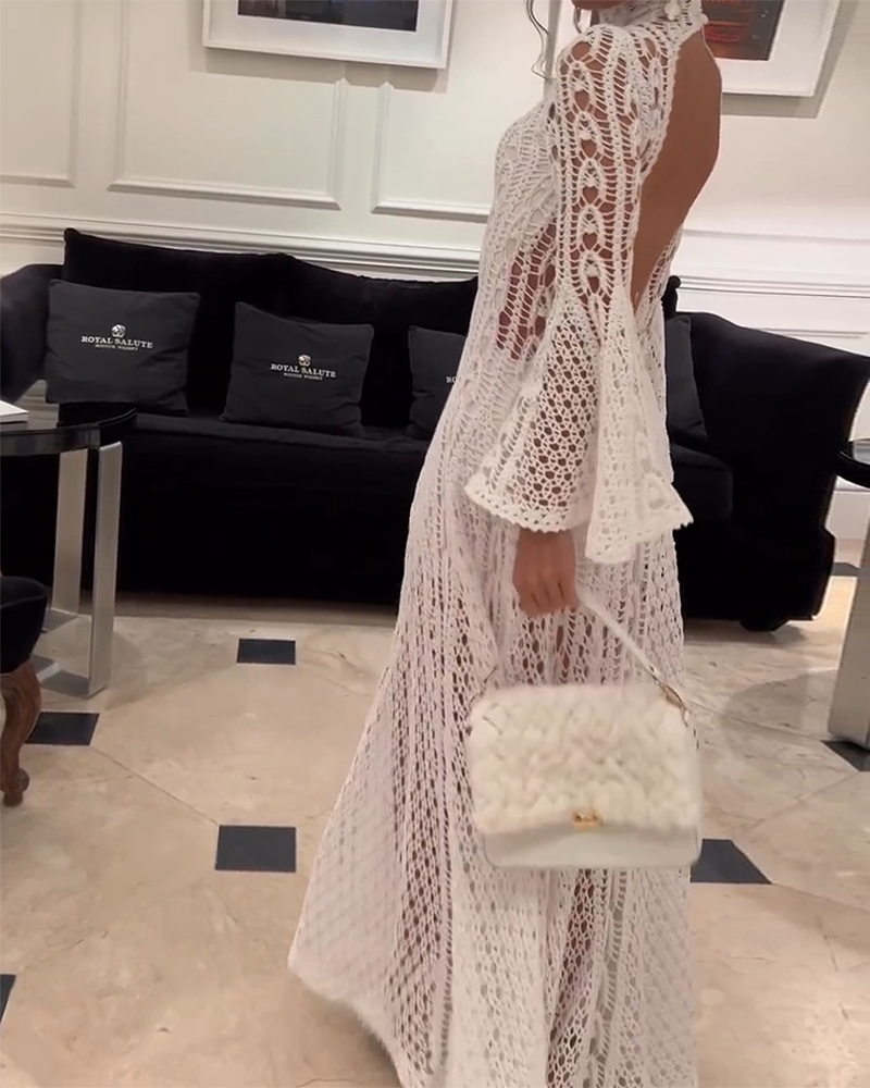 Long Sleeve Cutout Elegant Dress