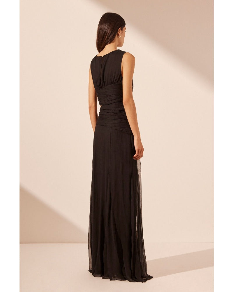 2024ss sexy turtleneck length to the floor dress
