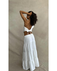 2024ss sexy backless bow dress