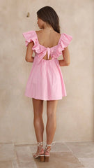 Blush Flare Cap Sleeves Mini Dress