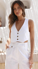 White Vest Crop Top